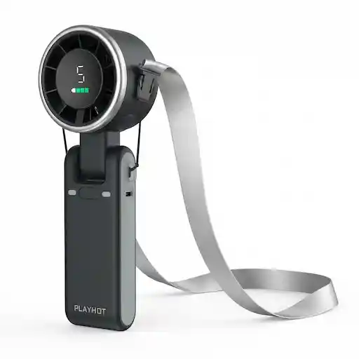 PlayHot Portable Handheld Turbo Fan Black — 13,550 RPM, 5 gear wind, 12 hour battery, outdoor travel beach