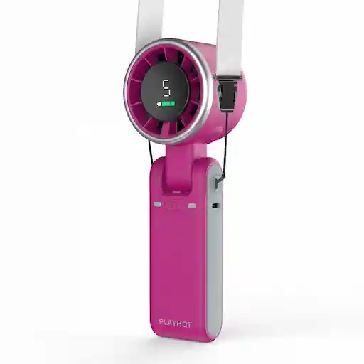 PlayHot Personal Fan Magenta — 5000mAh rechargeable, 5 speed, lightweight portable fan