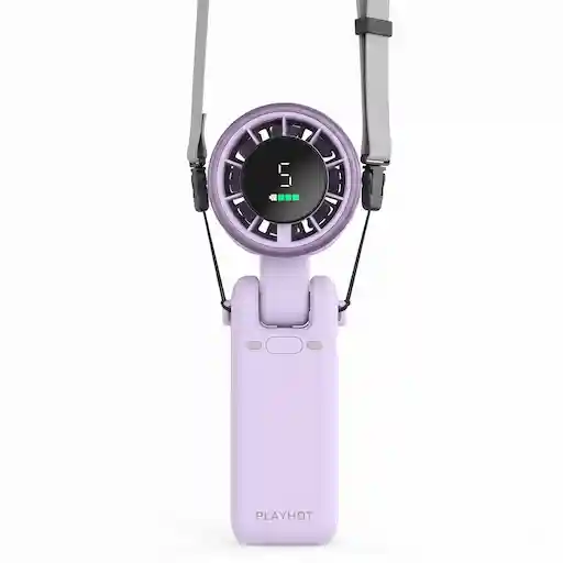 PlayHot Personal Fan Purple — 5000mAh rechargeable, 5 speed, 3-in-1 portable fan