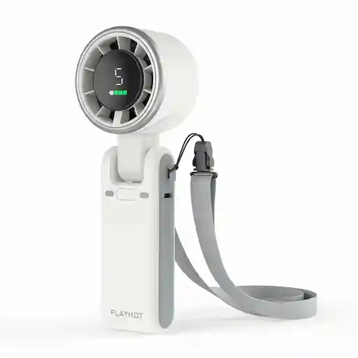 PlayHot Portable Turbo Fan White — 13,550 RPM, 5 gear wind, 12 hour battery, 3-in-1